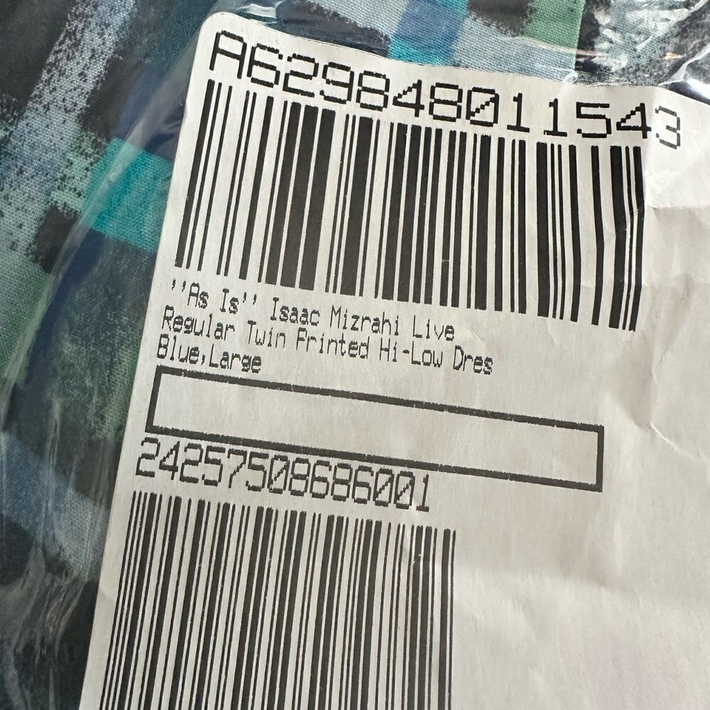 NWT Isaac Mizrahi Women's Blue Pattern Long Sleeve Midi Dress Pockets Size Large - Picture 6 of 8